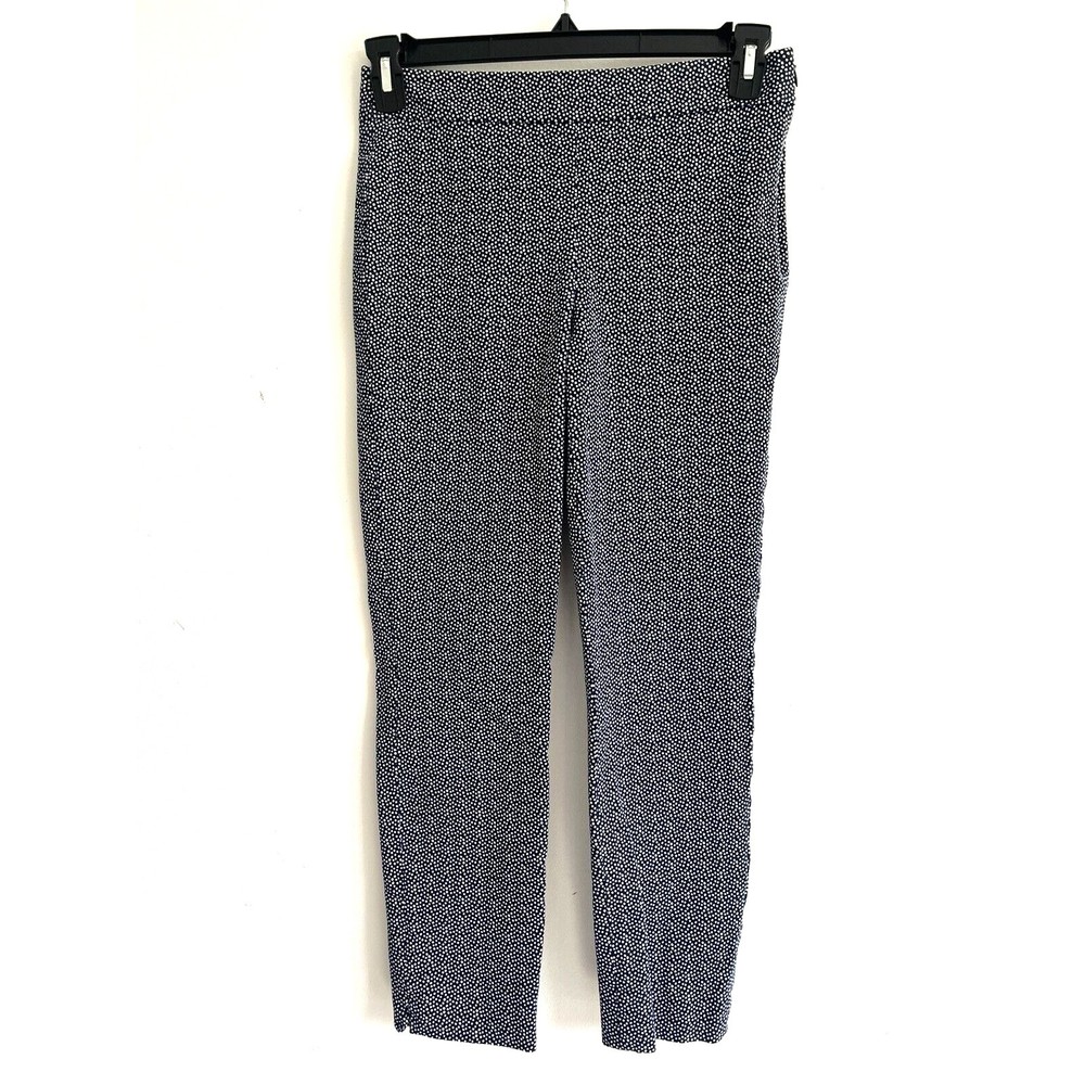 Talbots Pants Blue White Chatham Ankle Polka Dot Crop Side Zip 2P